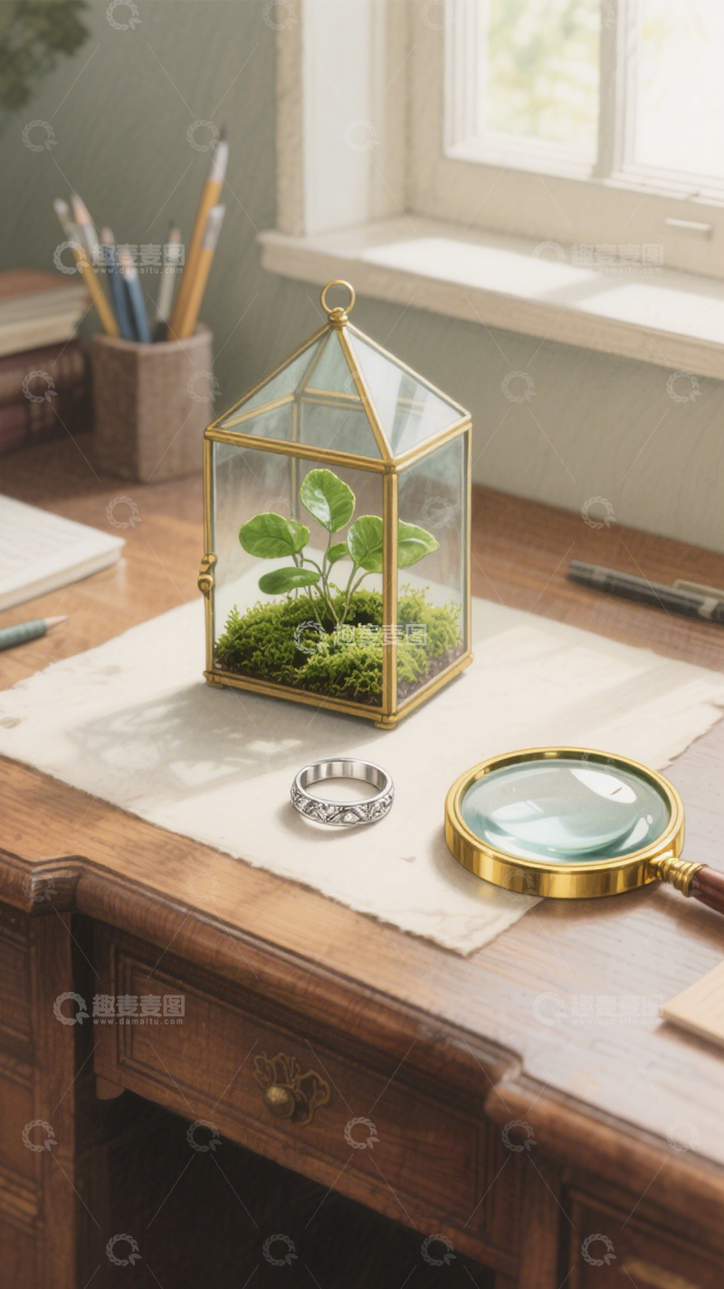 高清大图下载【趣麦麦图】桌面生态的静谧时光1