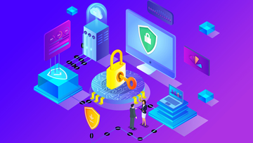 3D渲染科技人士办公人员网络安全插画