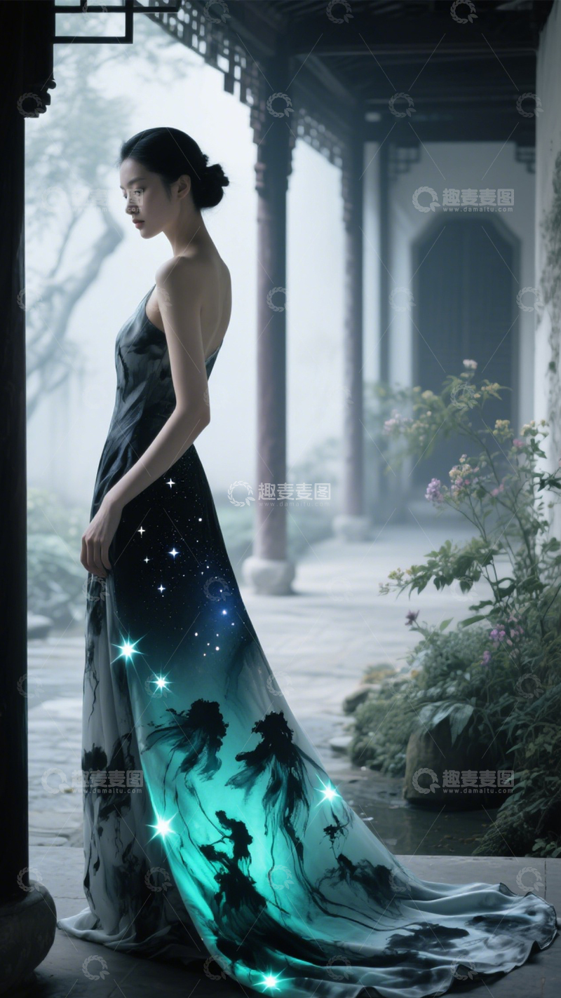 高清大图下载【趣麦麦图】国风晚宴的水墨优雅1