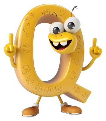 愉快的字母Q3D插画免抠透明png素材