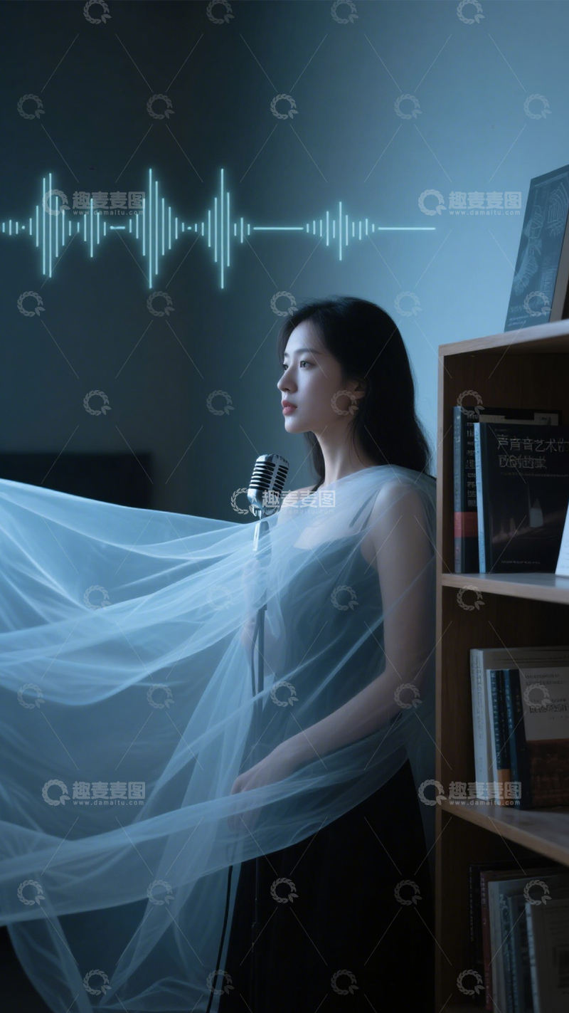高清大图下载【趣麦麦图】音波艺术的科技霓虹