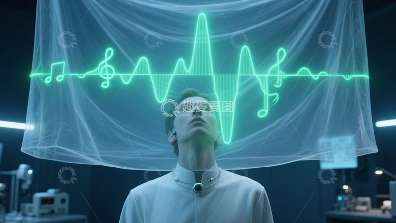 高清大图下载【趣麦麦图】音波艺术的科技霓虹1