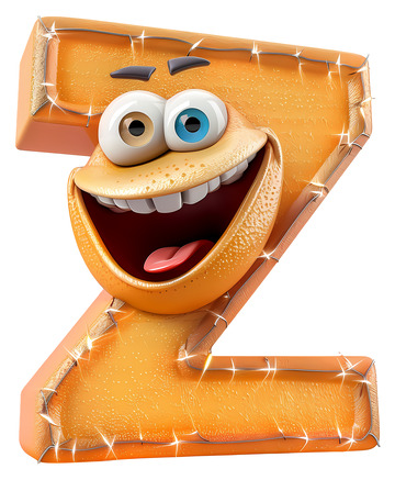 字母Z3D卡通插画海报免抠透明png素材