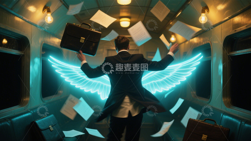 高清大图下载【趣麦麦图】职场穿梭的霓虹动感3