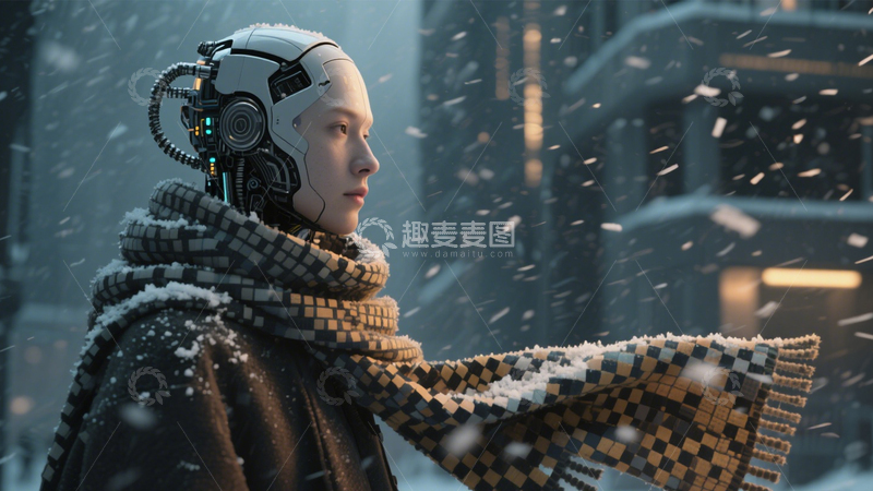 高清大图下载【趣麦麦图】赛博冬日的未来雪景3