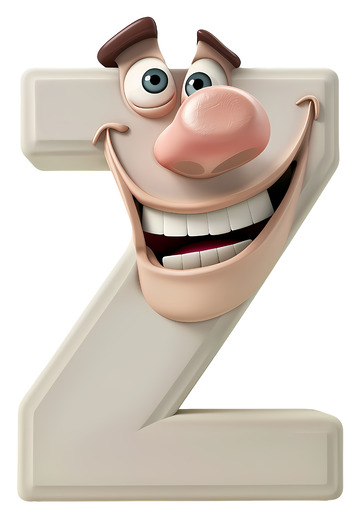快乐的字母Z3D插画免抠透明png素材