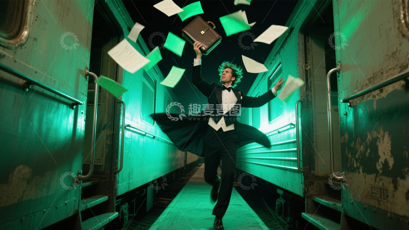 高清大图下载【趣麦麦图】职场穿梭的霓虹动感2