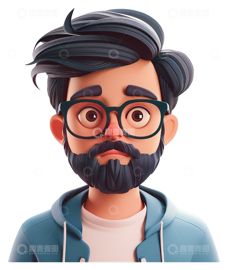 高清大图下载【趣麦麦图】3D男人插图：风格化3D插画png素材