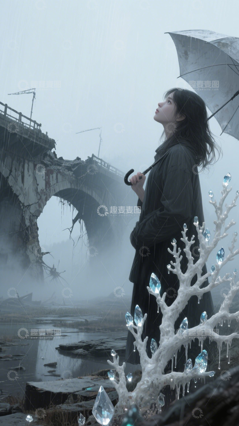 高清大图下载【趣麦麦图】残墟冰语的孤独剪影2