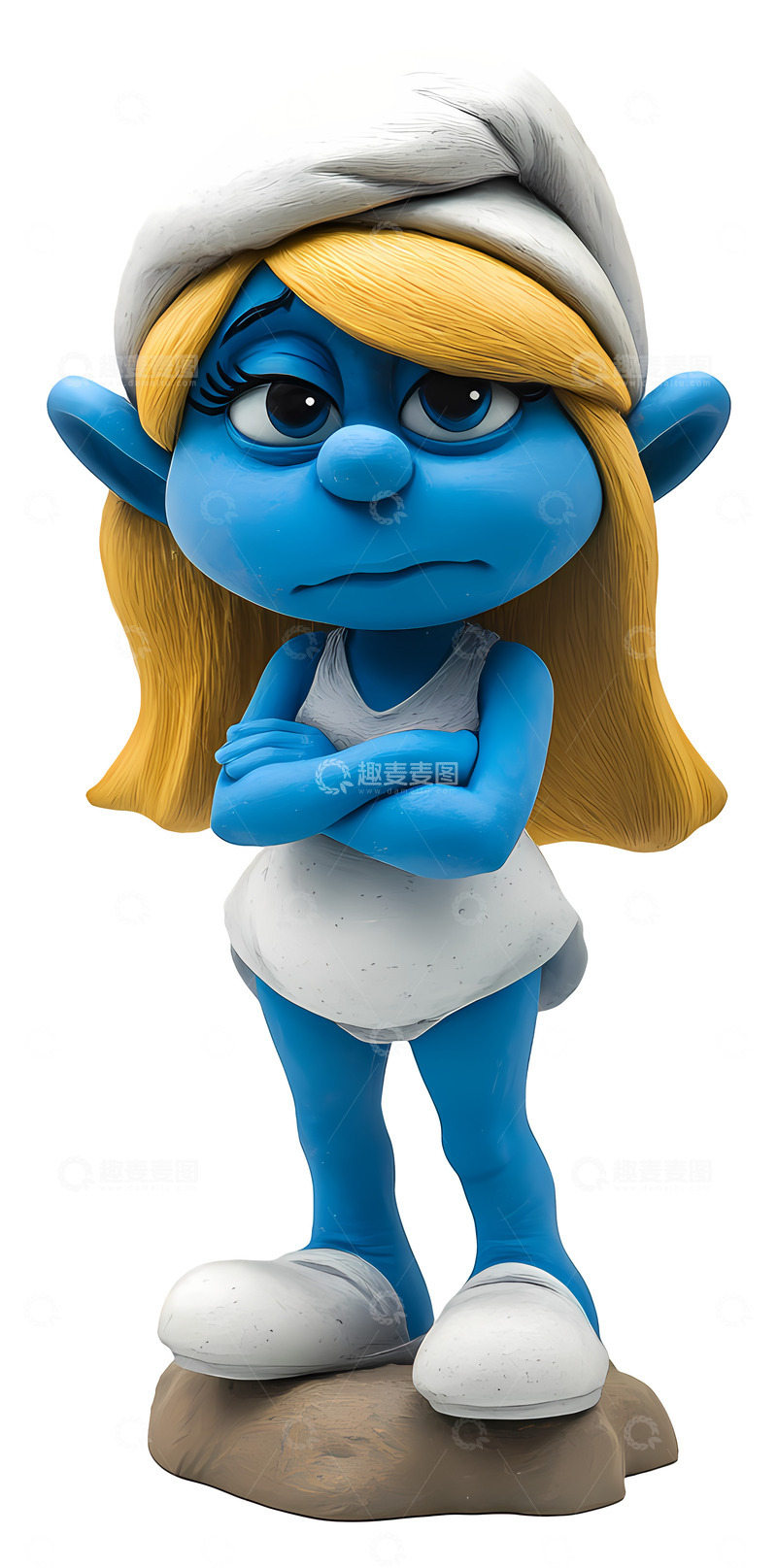 高清大图下载【趣麦麦图】蓝色角色金发3D插画免抠透明png素材