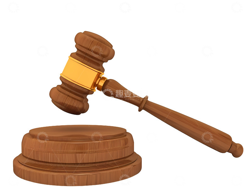 法官律师木槌底座3D插画透明png素材
