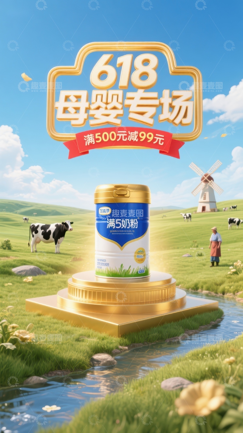 高清大图下载【趣麦麦图】618狂欢节电商海报3