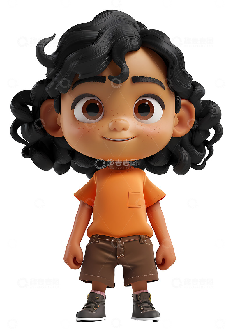 高清大图下载【趣麦麦图】穿休闲装的男孩玩具公仔3D插画png素材