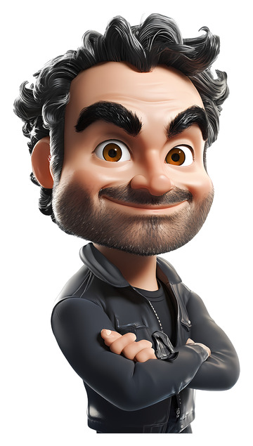 性格开朗的3D男人3D插画png素材