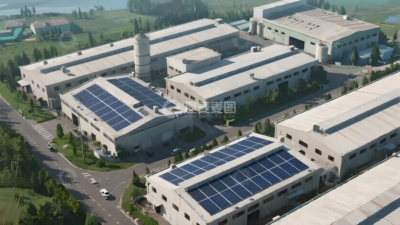 高清大图下载【趣麦麦图】光伏工厂的绿色图景5