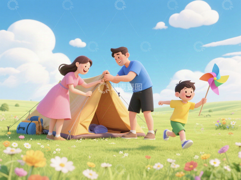 夏季一家人户外旅游1
