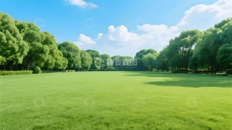 高清大图下载【趣麦麦图】绿草坪的清新画卷