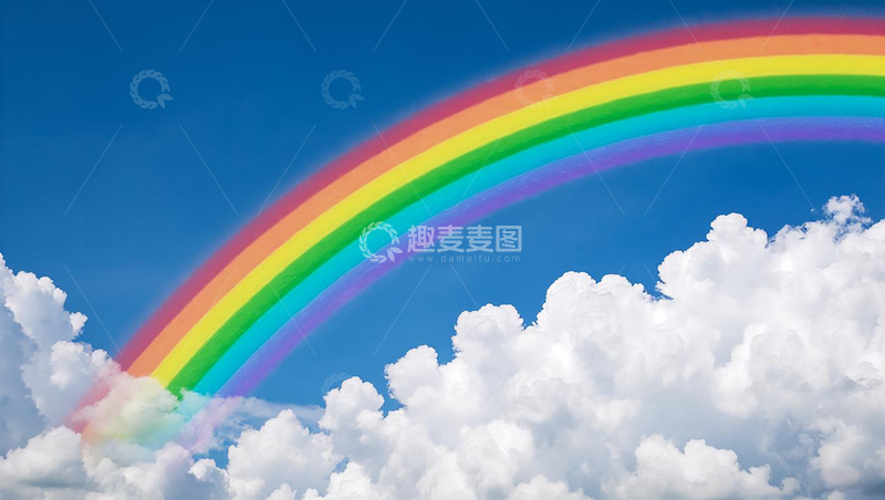 高清大图下载【趣麦麦图】白云晴空彩虹