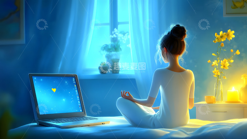 高清大图下载【趣麦麦图】使用笔记本电脑的3D卡通人物2