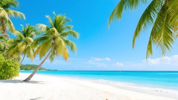 椰林海滩的度假胜景1