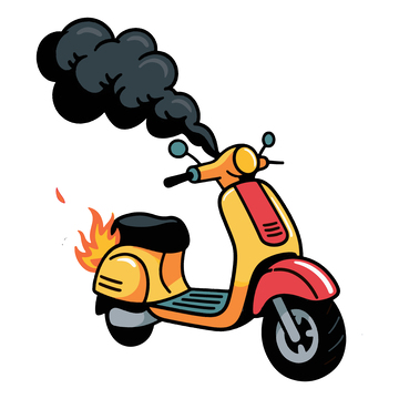 电动车着火冒黑烟