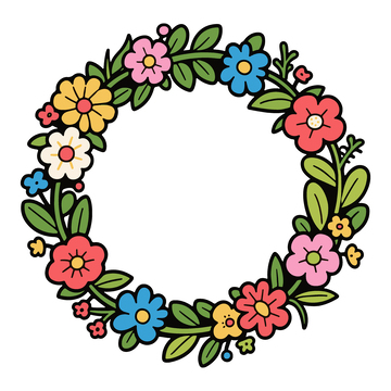 花朵围成的花圈边框