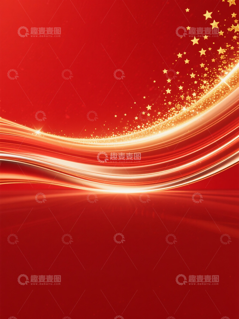 高清大图下载【趣麦麦图】红金主视觉背景19