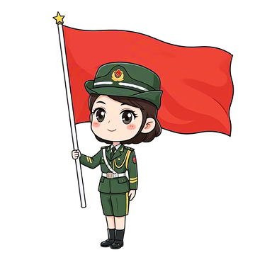 建党节主题拿着红旗的军人