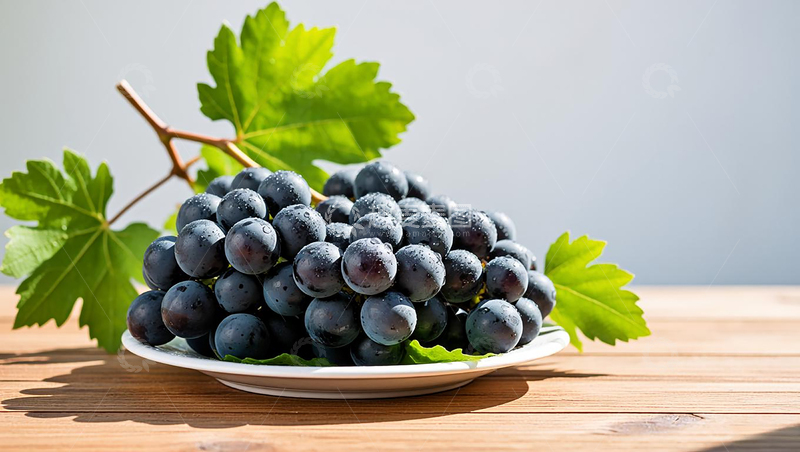 高清大图下载【趣麦麦图】带着露水的新鲜葡萄夏日水果