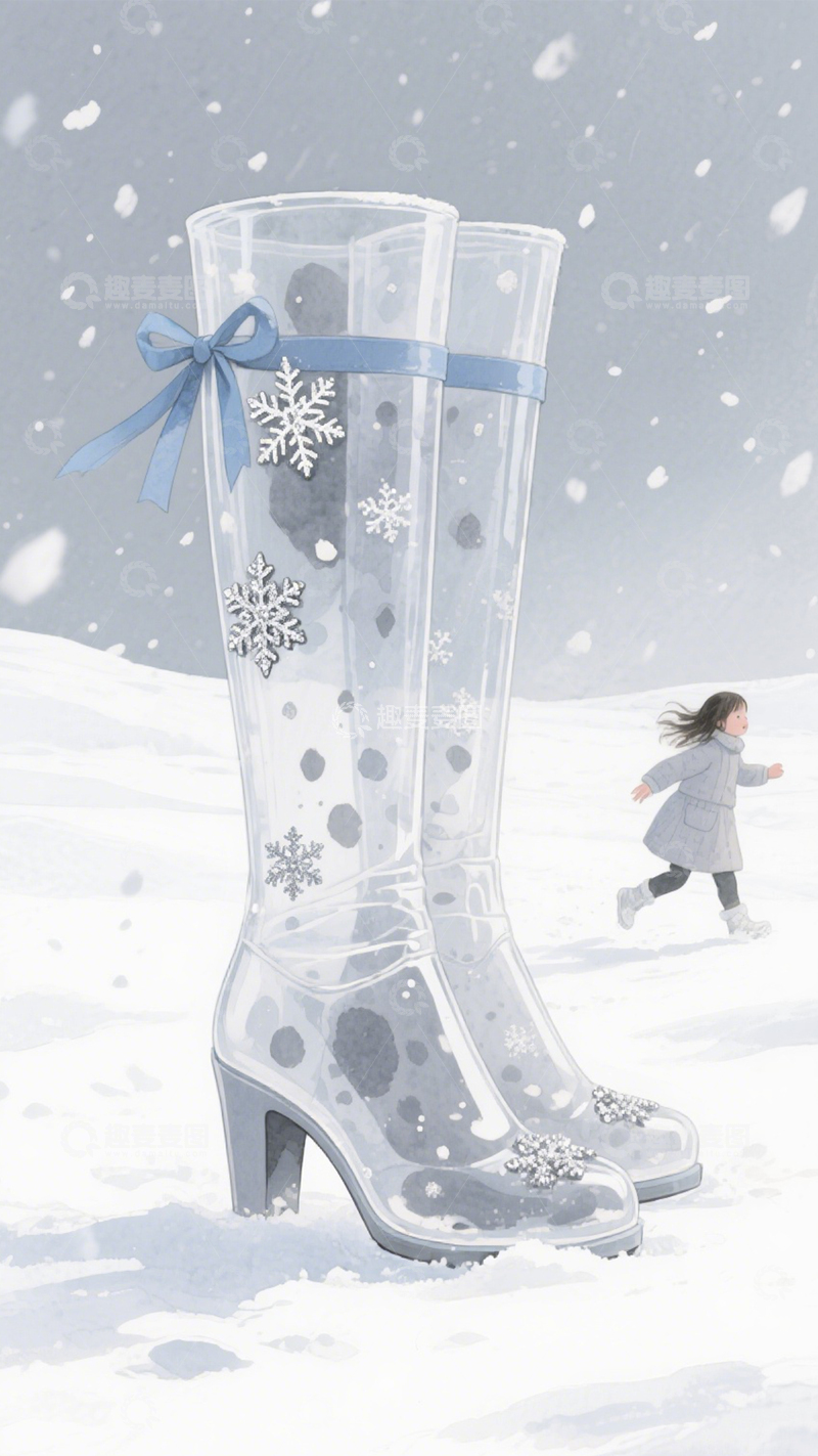 高清大图下载【趣麦麦图】透明长靴时尚潮流