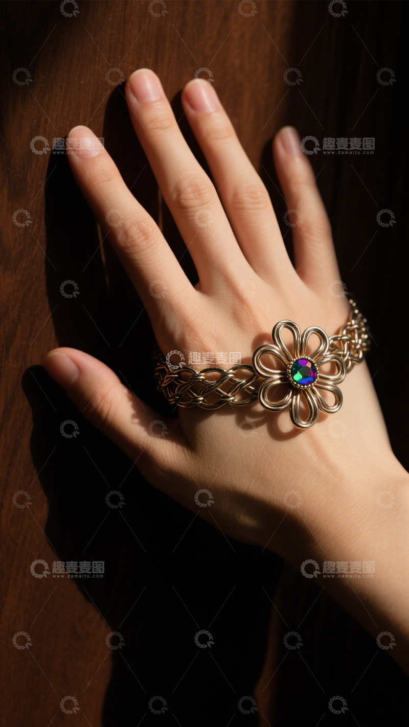 高清大图下载【趣麦麦图】花朵手链时尚闪耀1
