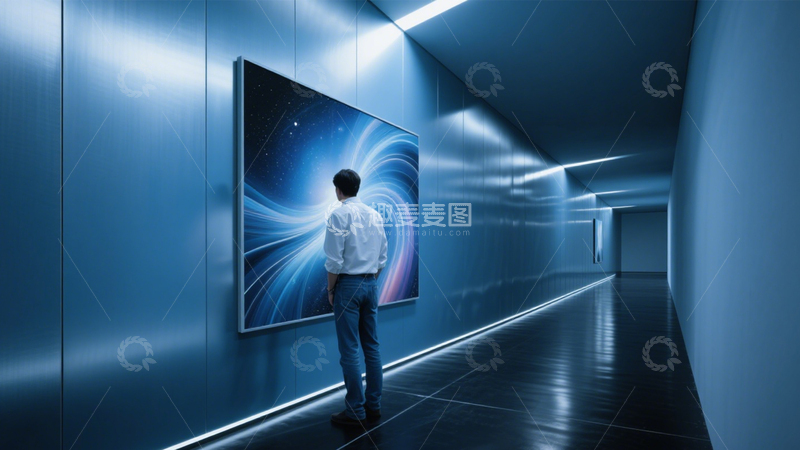 高清大图下载【趣麦麦图】艺术展厅观画静谧3