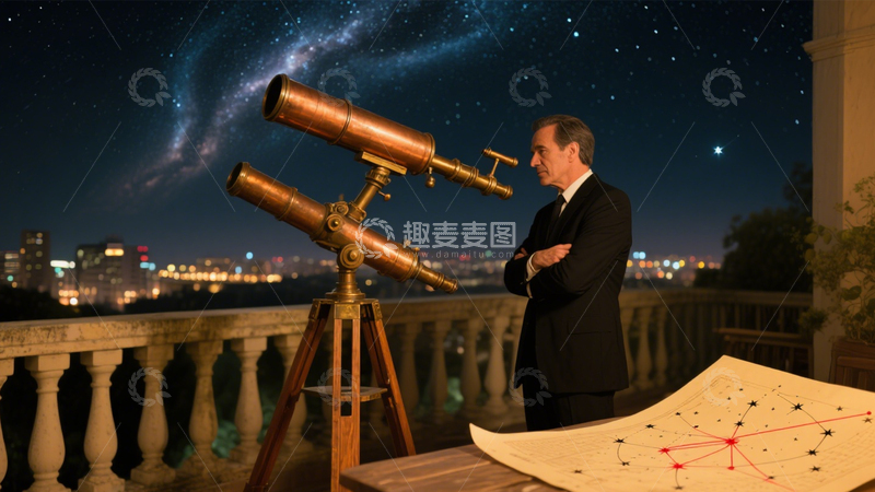 高清大图下载【趣麦麦图】望远镜观星浪漫探索2