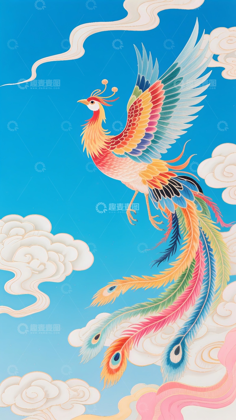 高清大图下载【趣麦麦图】手机壳图案凤凰插图