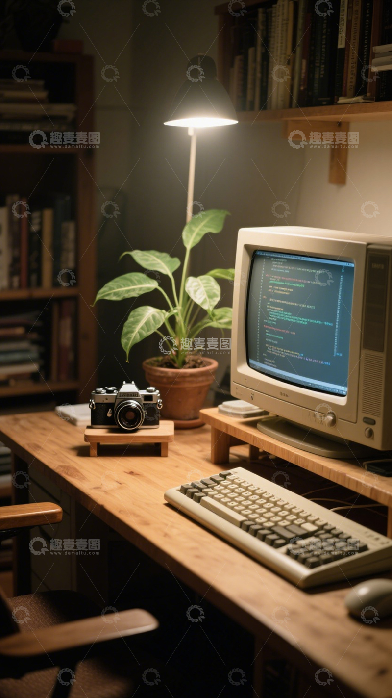 高清大图下载【趣麦麦图】复古电脑工作区文艺2