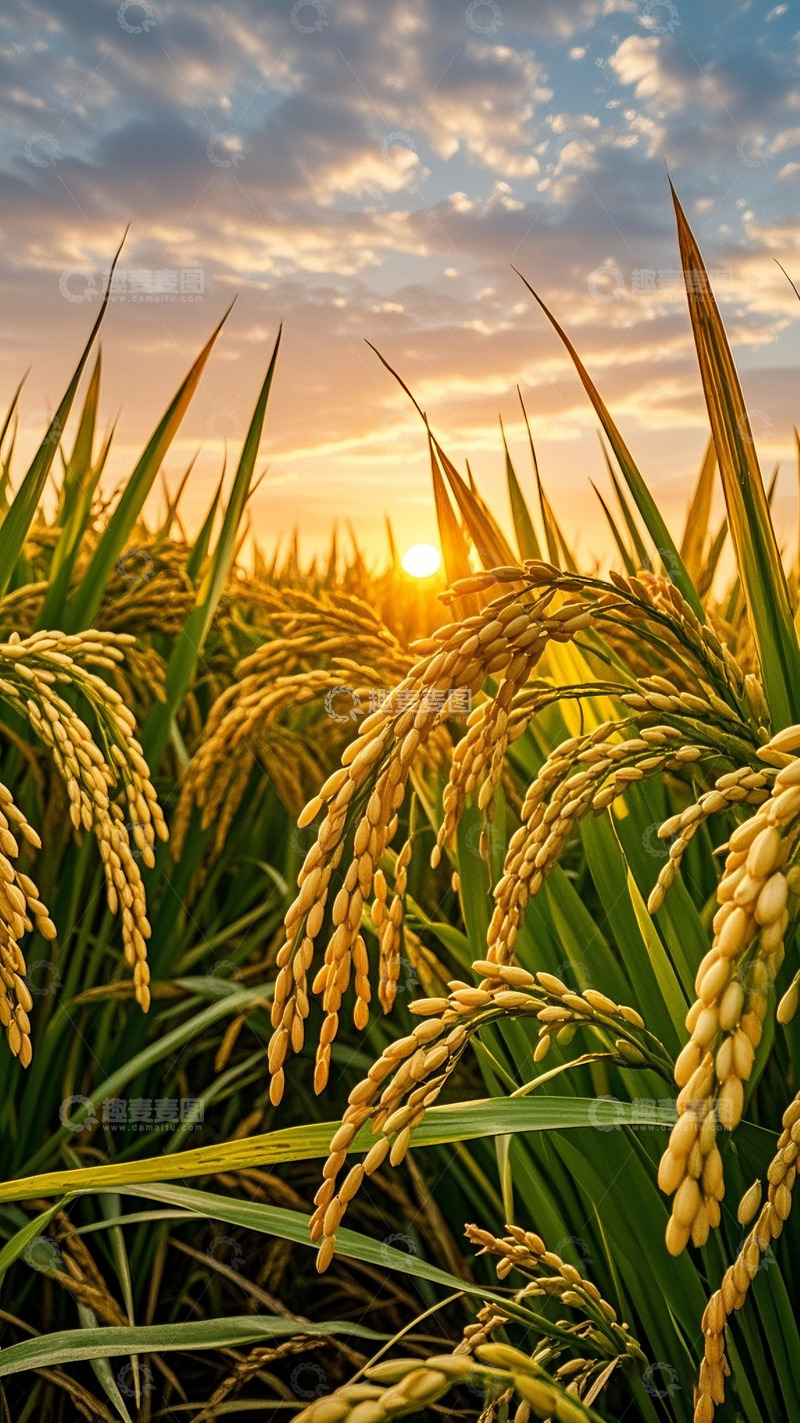 高清大图下载【趣麦麦图】早晨太阳照耀的麦田