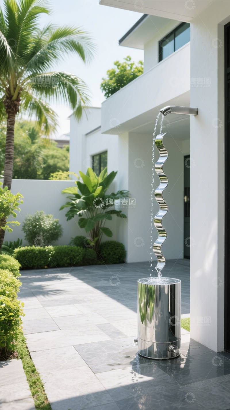 高清大图下载【趣麦麦图】庭院水景创意装饰1