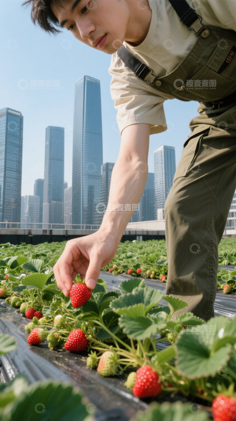 高清大图下载【趣麦麦图】都市草莓采摘新鲜3
