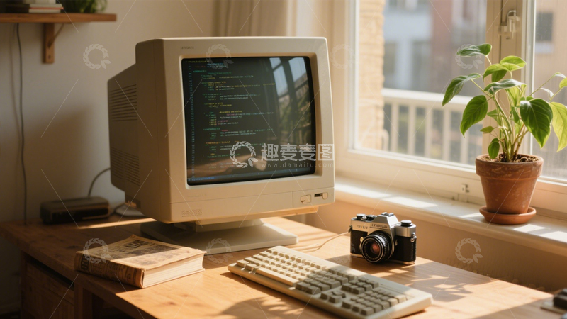 高清大图下载【趣麦麦图】复古电脑工作区文艺3