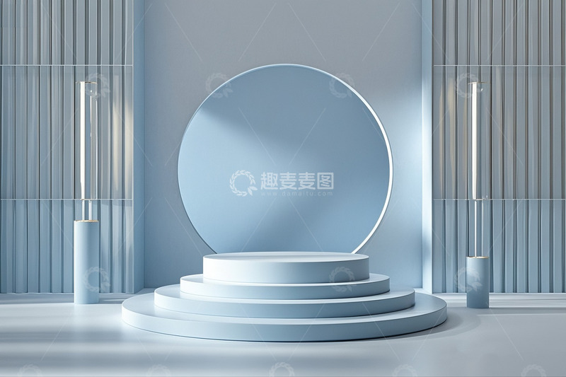 高清大图下载【趣麦麦图】蓝色空间感立体背景