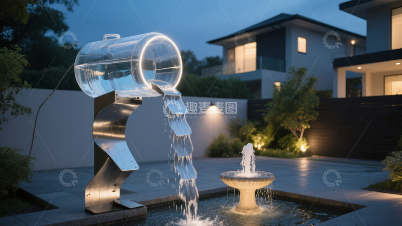 高清大图下载【趣麦麦图】庭院水景创意装饰2