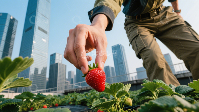 高清大图下载【趣麦麦图】都市草莓采摘新鲜1