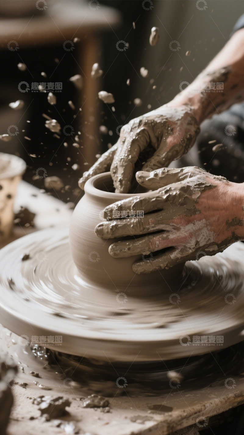 高清大图下载【趣麦麦图】陶艺手工创作艺术