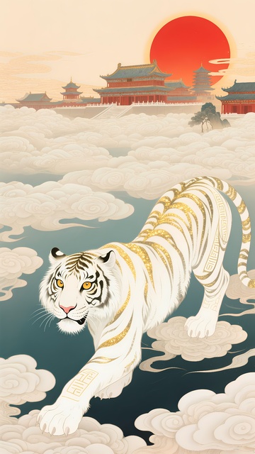 手机壳图案白虎