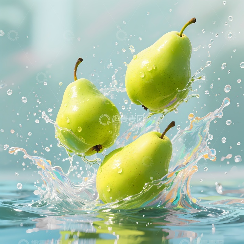 高清大图下载【趣麦麦图】青梨新鲜水果1