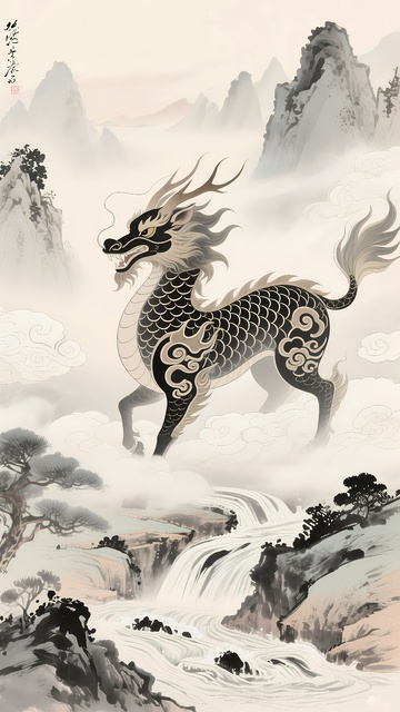 手机壳图案麒麟