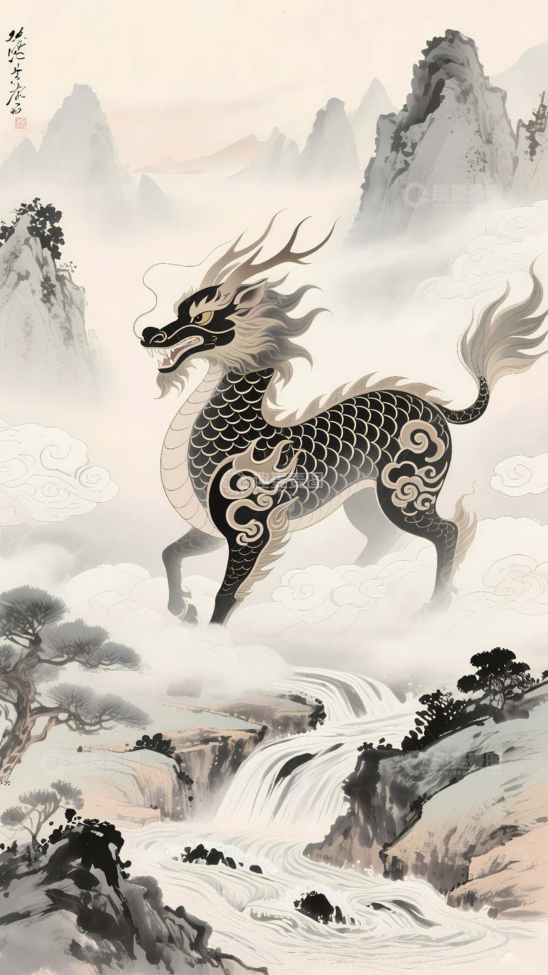 高清大图下载【趣麦麦图】手机壳图案麒麟