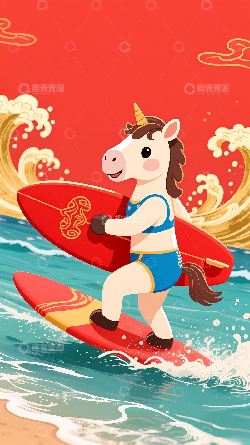 高清大图下载【趣麦麦图】红包图案红包封面马3