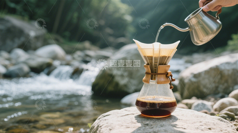高清大图下载【趣麦麦图】户外咖啡自然惬意1