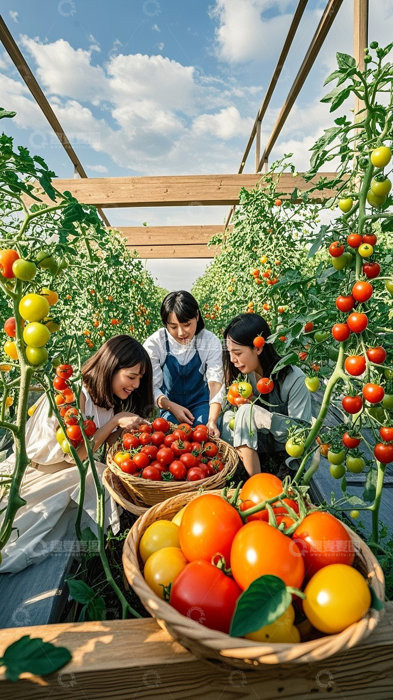 高清大图下载【趣麦麦图】手持果蔬的青春女孩